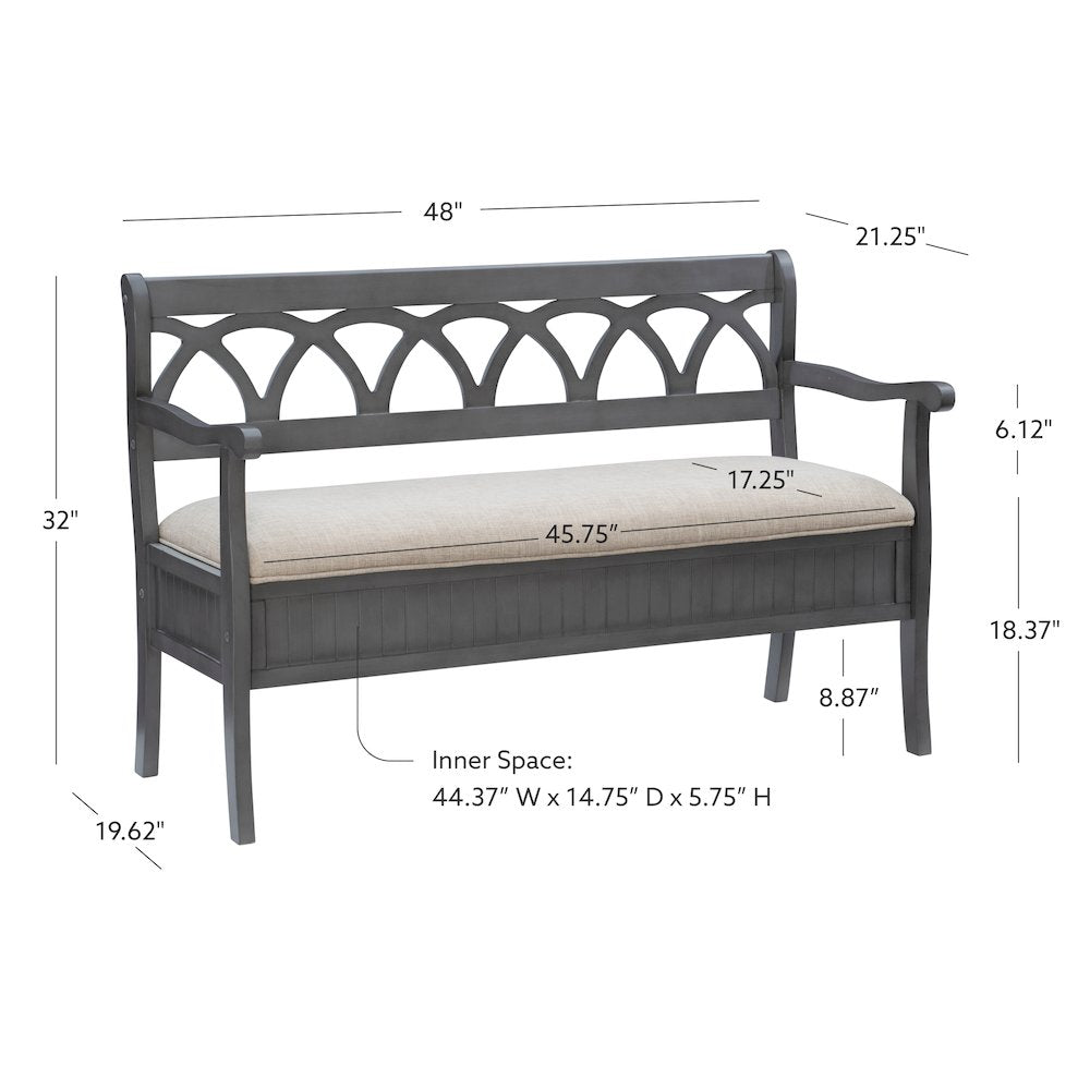 Elliana Storage Bench Grey