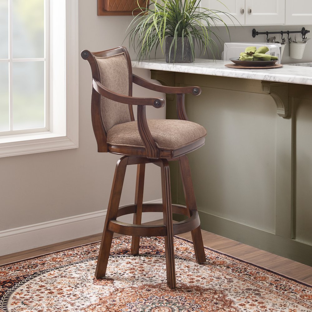 Brandon Warm Cherry Swivel Bar Stool