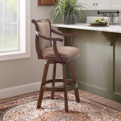 Brandon Warm Cherry Swivel Bar Stool