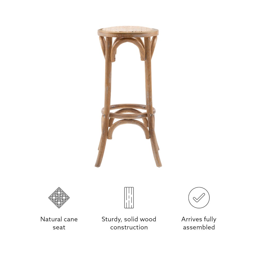 Rae Rattan Seat Backless Bar Stool