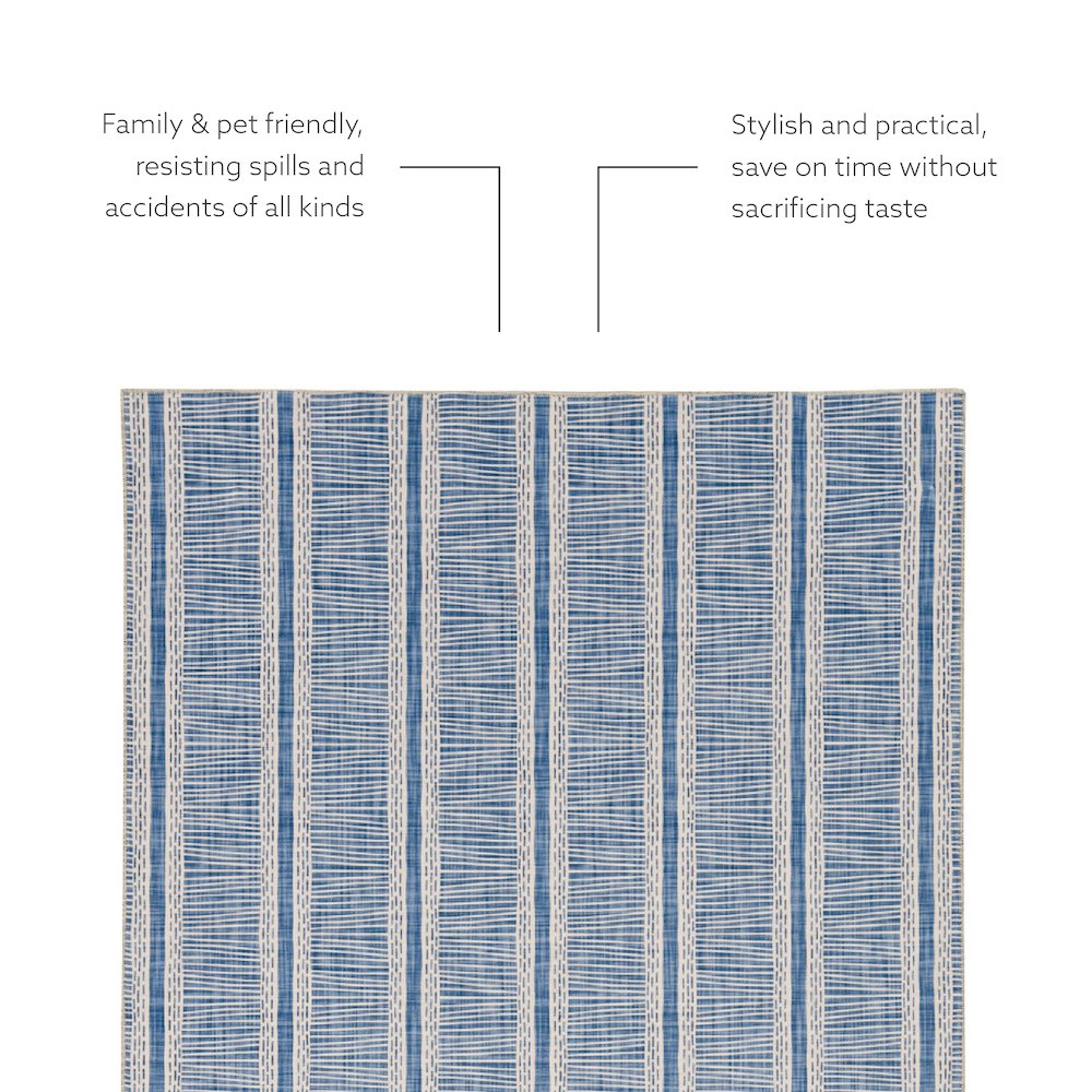 Washable Wallen Ivory/Blue 3x5, Rug