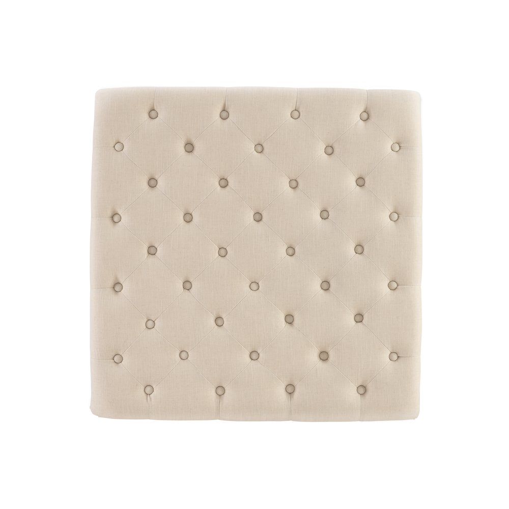 Isabelle Natural Square Tufted Ottoman
