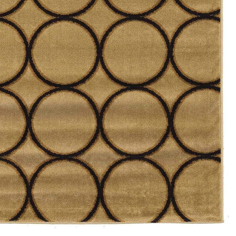 Ellegance  Multi Circles Crème Rug, Size 5' X 7'3"