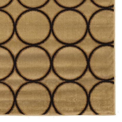 Ellegance  Multi Circles Crème Rug, Size 5' X 7'3"