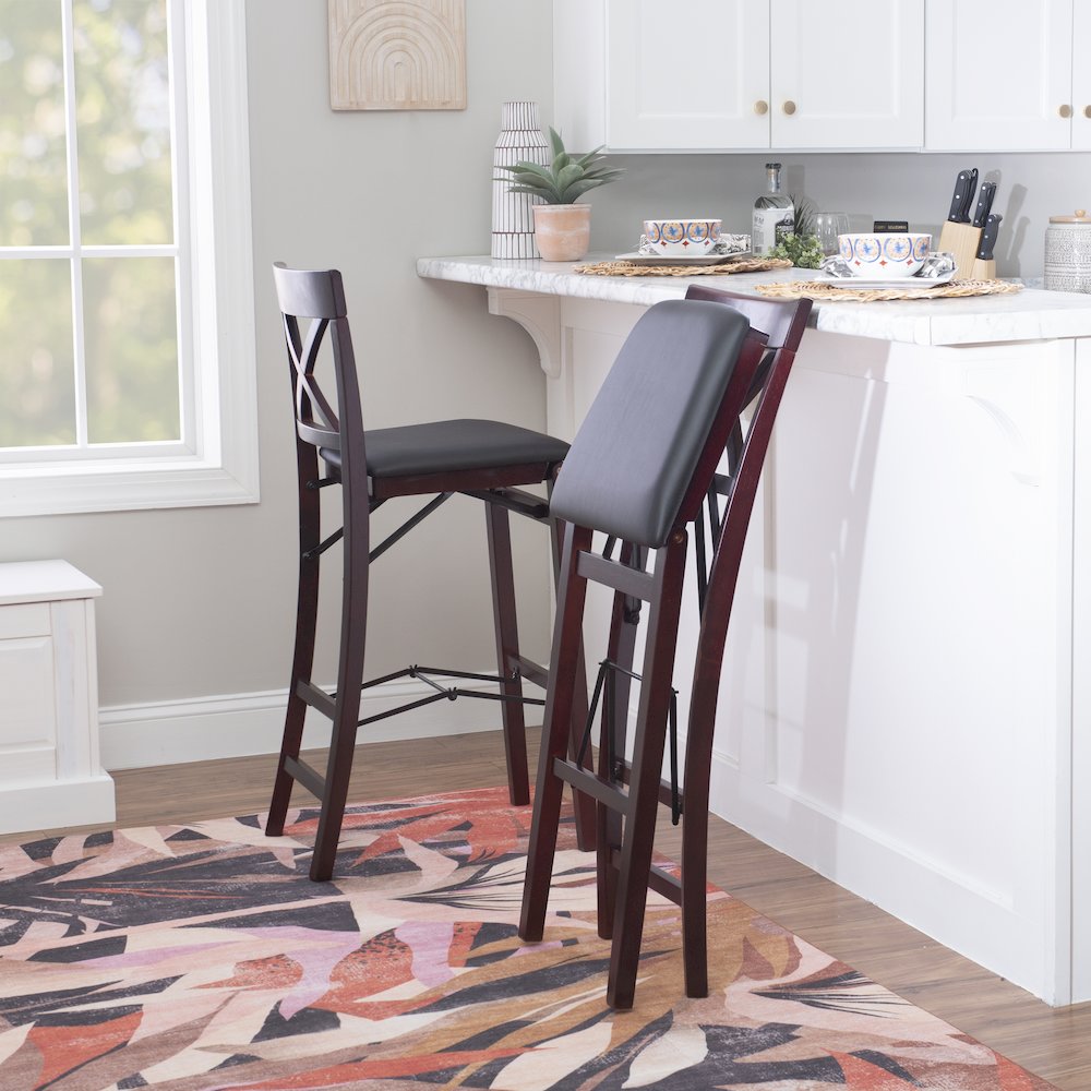 Triena 30 In X Back Folding Bar Stool