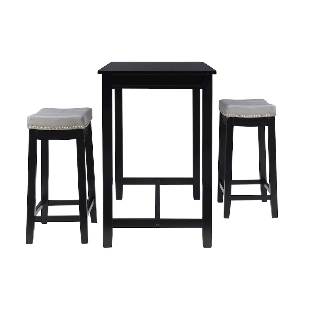 Claridge 3Pc Counter Set Black Grey