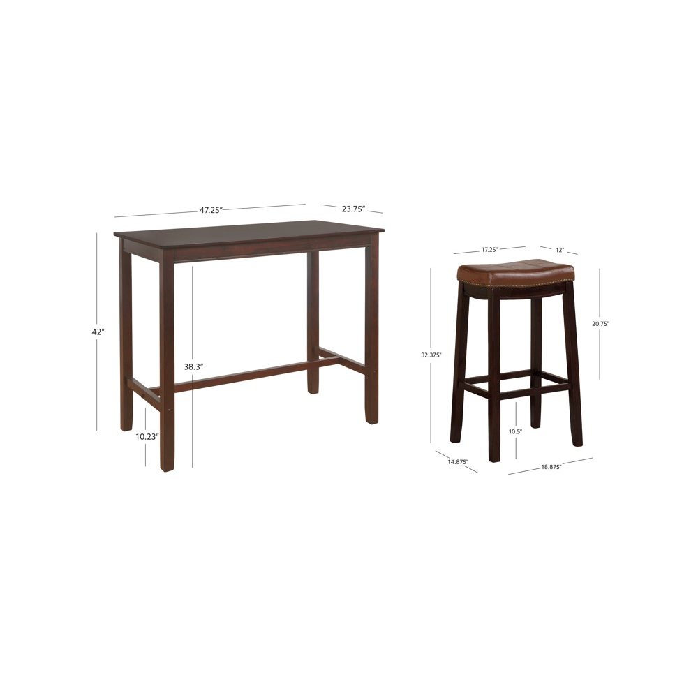 Claridge 3Pc Bar Set Brown Cognac