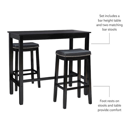 Claridge 3Pc Bar Set Black