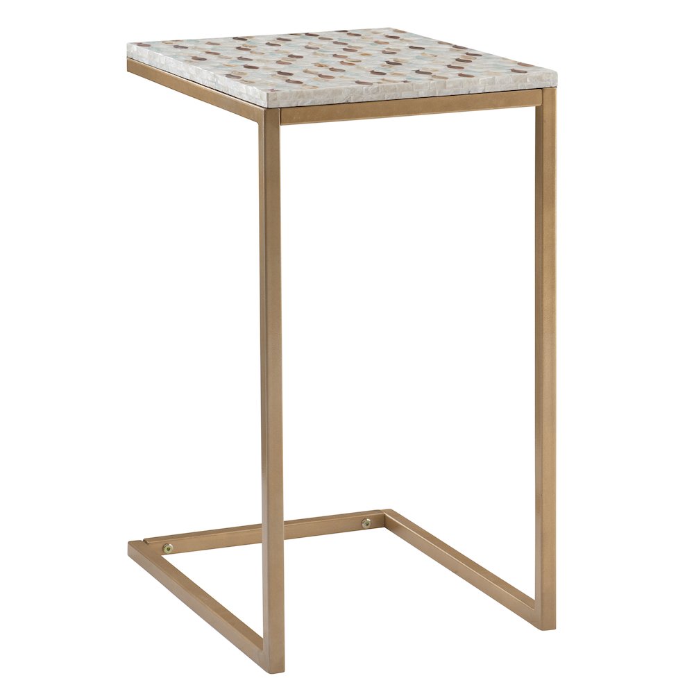Priscille Capiz Fish Mosaic Accent C Table