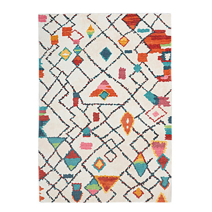 Motif Printed Faux Rabbit Roboto Ivory Multi 3x5, Rug