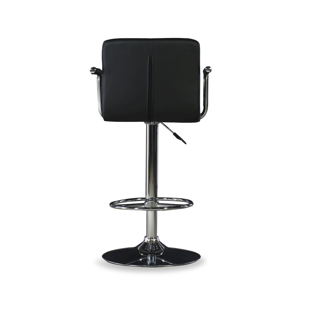 Black and Chrome Quilted Barstool