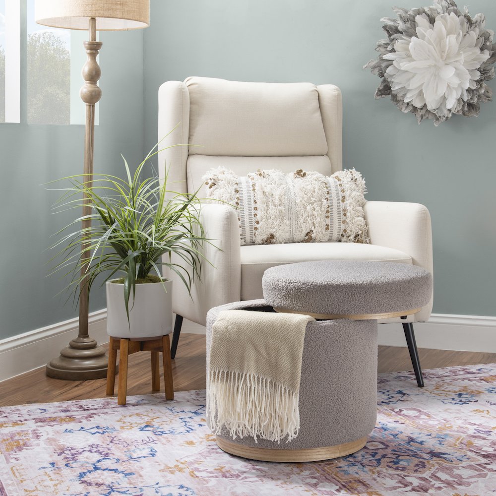 Blanche Storage Ottoman Grey