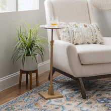Amyn Adj Drink Table Gold With Sandy Marble