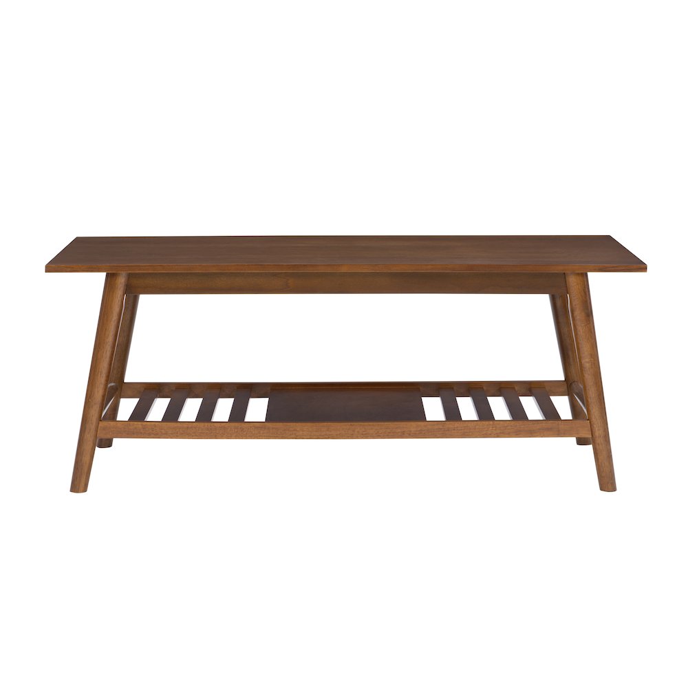 Charlotte Coffee Table With Shelf, Walnut Brown