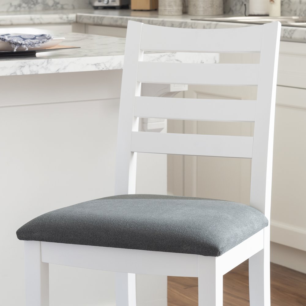 Flynn White Counter Stool Uph Seat