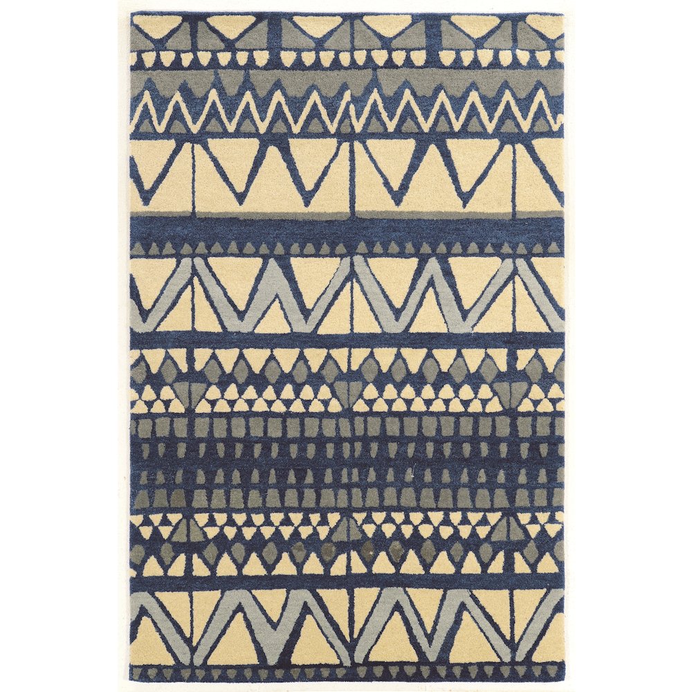 Aspire Wool Comp Ivory & Blue 5x8, Rug