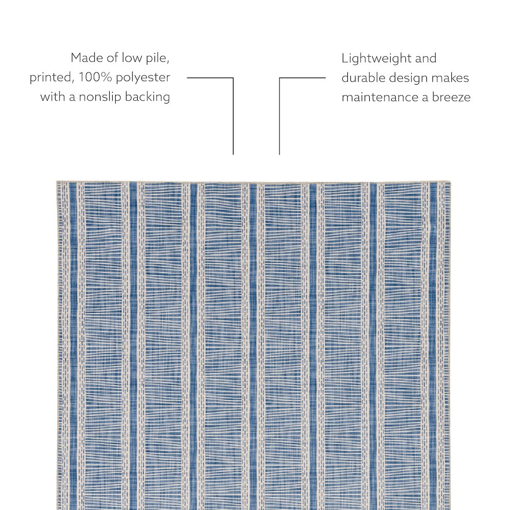 Washable Wallen Ivory/Blue 3x5, Rug