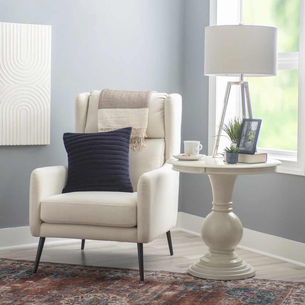 Adeline Round Accent Table Cream
