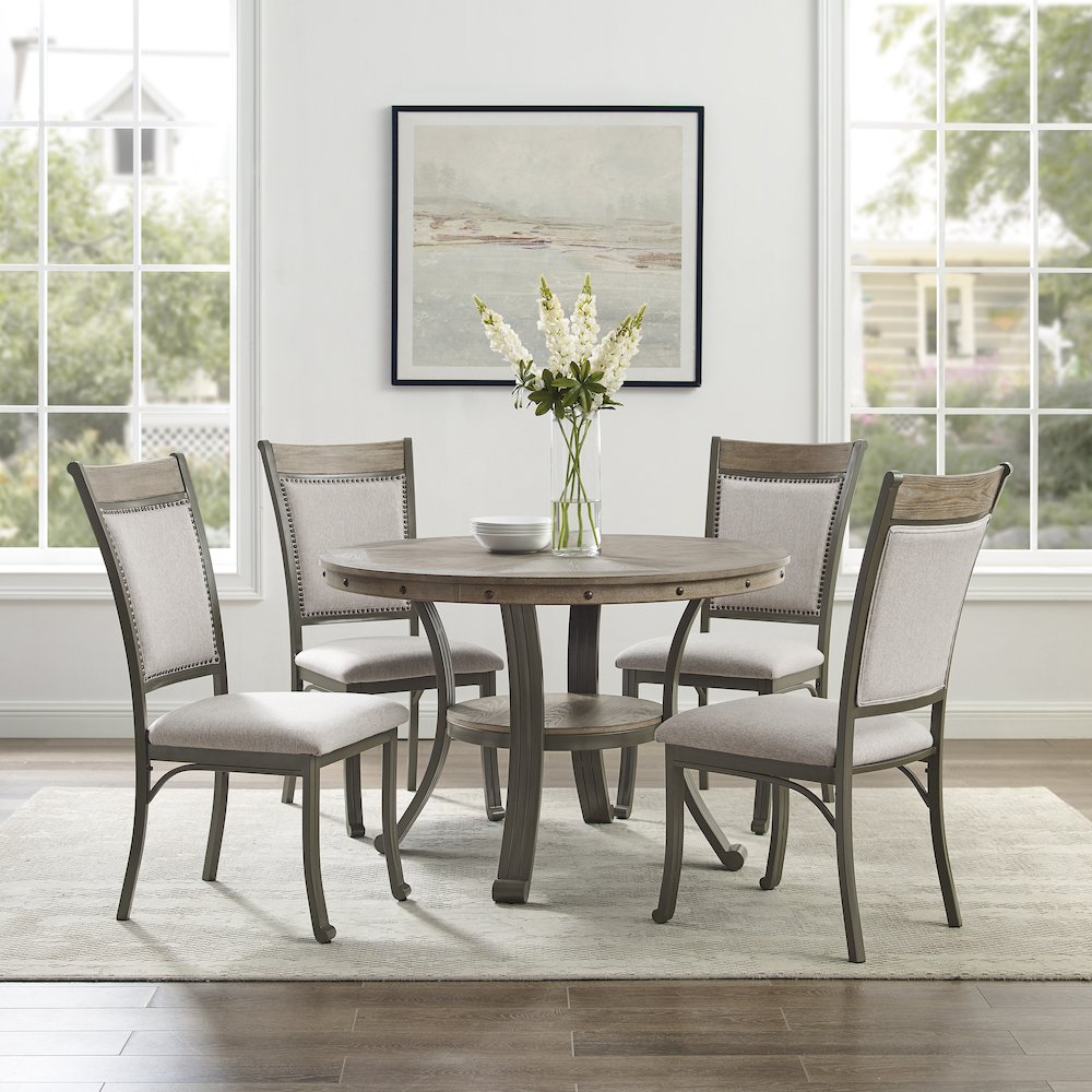 Franklin 5 Piece Casual Dining Group Pewter