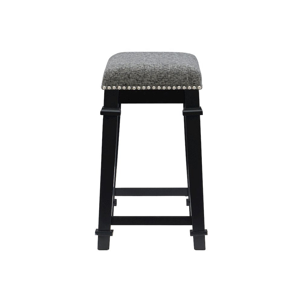 Kennedy Black And White Tweed Backless Counter Stool