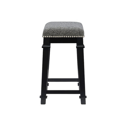 Kennedy Black And White Tweed Backless Counter Stool