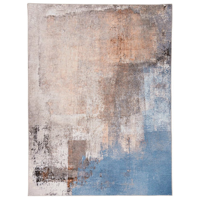 Washable Kyler Beige/Blue 5x7, Rug