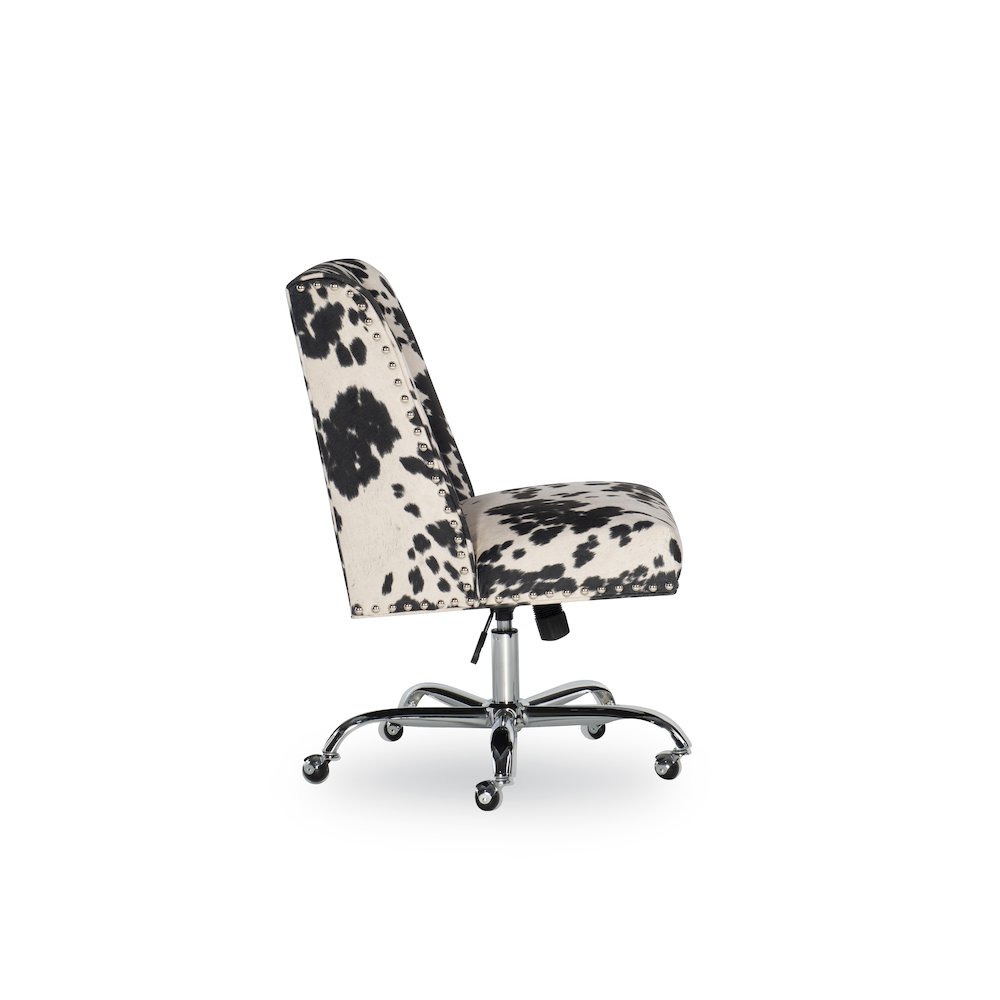 Draper Office Chair, Black And White Cow Print