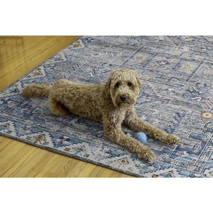 Washable Barron Grey/Green 5x7, Rug
