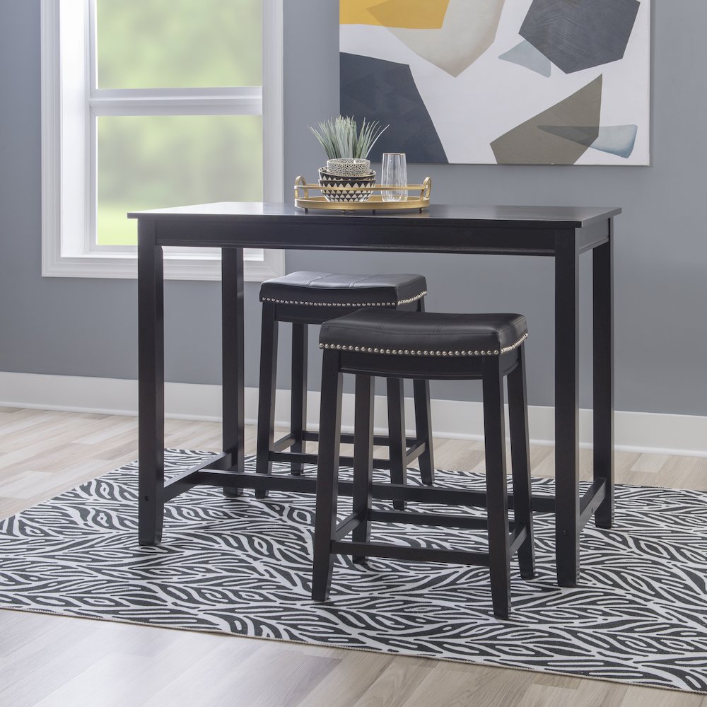 Claridge 3Pc Counter Set Black