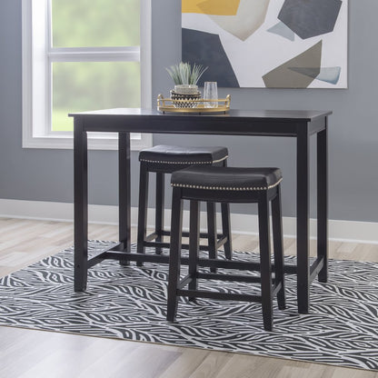Claridge 3Pc Counter Set Black