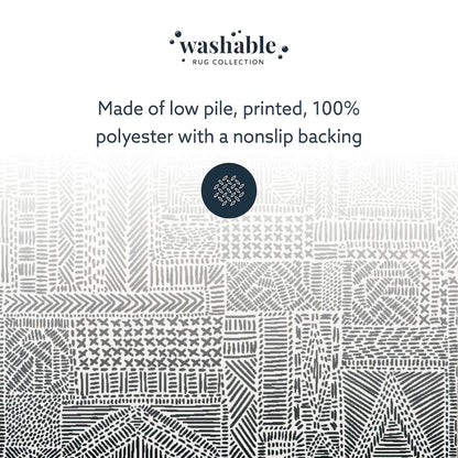 Washable Cayden Ivory/Black 2x3, Rug