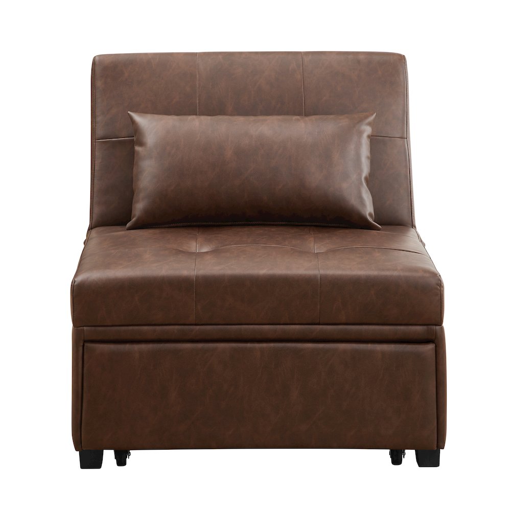 Boone Sofa Bed, Brown Faux Leather