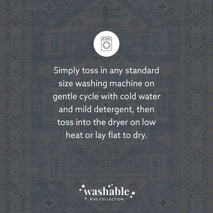 Washable Parson Grey/Beige 5x7, Rug
