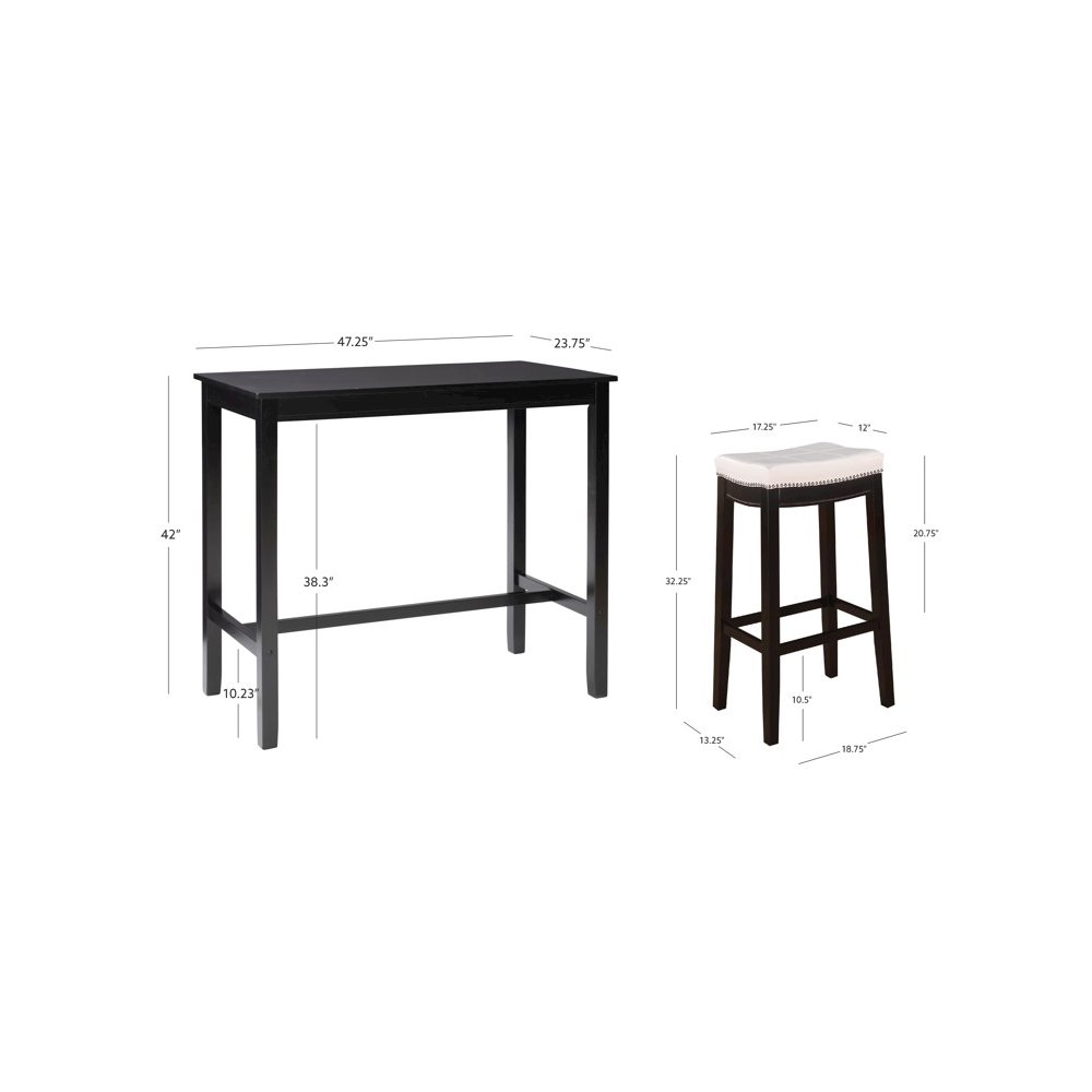 Claridge 3Pc Bar Set Black White
