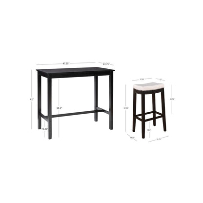 Claridge 3Pc Bar Set Black White