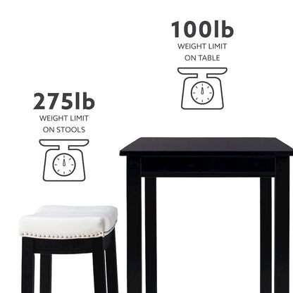 Claridge 3Pc Counter Set Black White