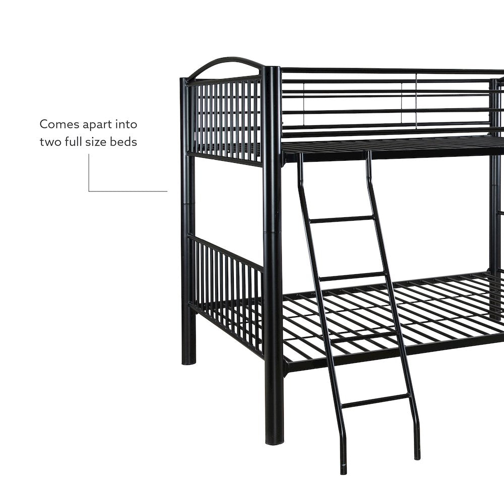 Heavy Metal Black Full Over Full Bunk Bed