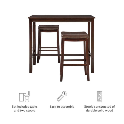 Claridge 3Pc Bar Set Brown