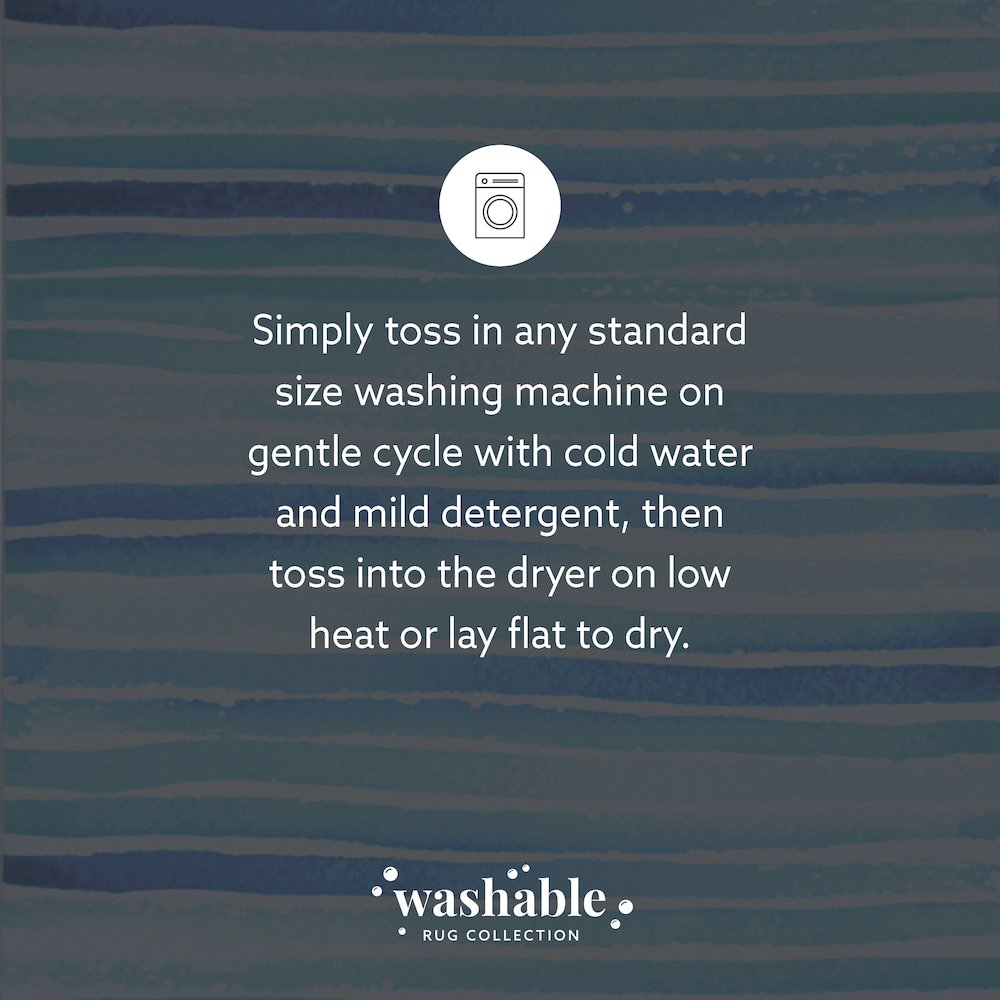 Washable Janna Ivory/Blue 5x7, Rug