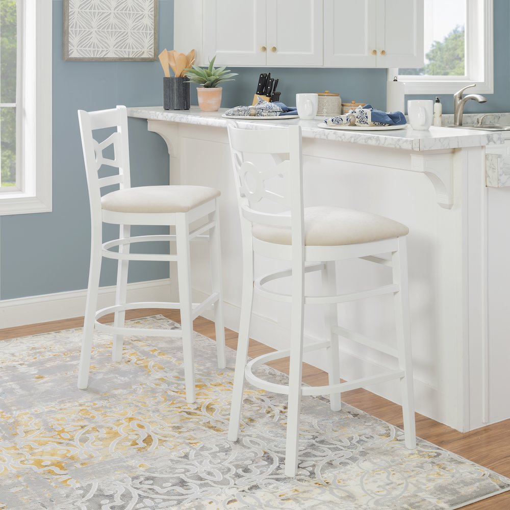 Teresa White Barstool W Uph Seat