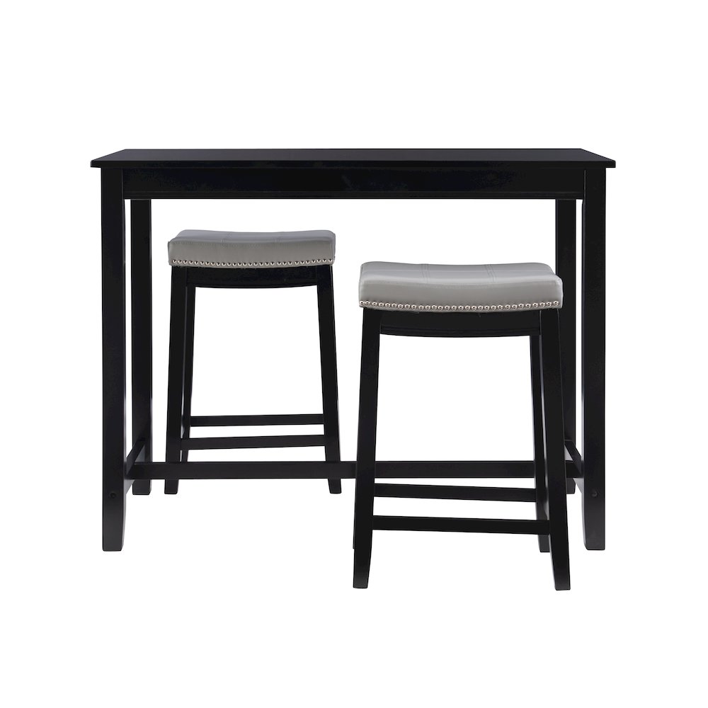 Claridge 3Pc Counter Set Black Grey