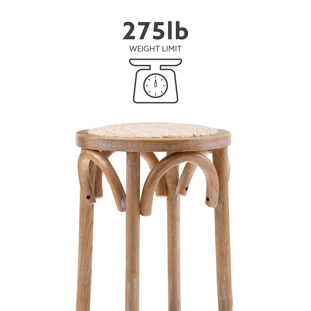 Rae Rattan Seat Backless Bar Stool