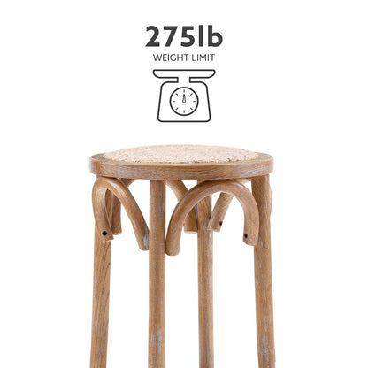Rae Rattan Seat Backless Bar Stool