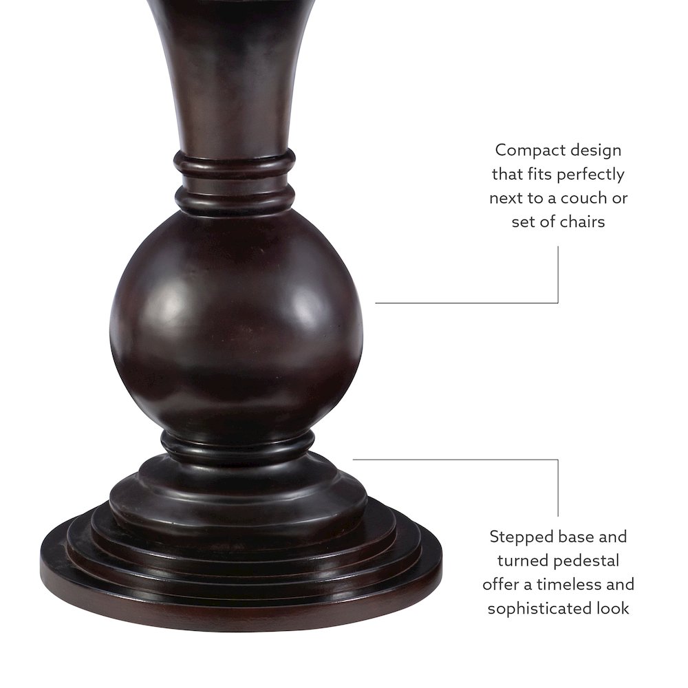 Espresso Round Accent Table