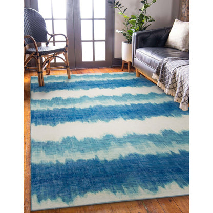 Outdoor Washable Apopka Ivory & Blue 5' X7', Rug
