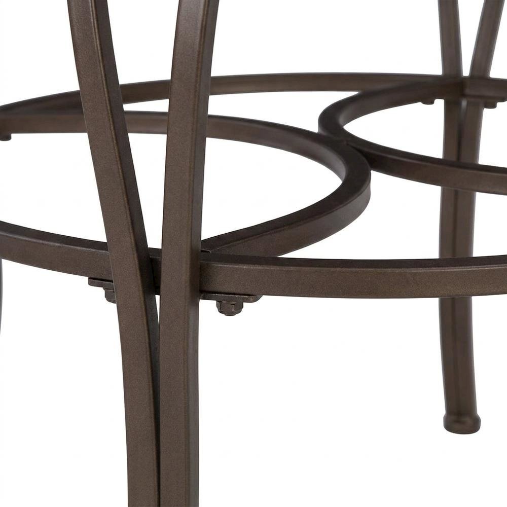 Heavy-Duty Steel Bar Stool with Scroll Back, Big and Tall Design, Brown