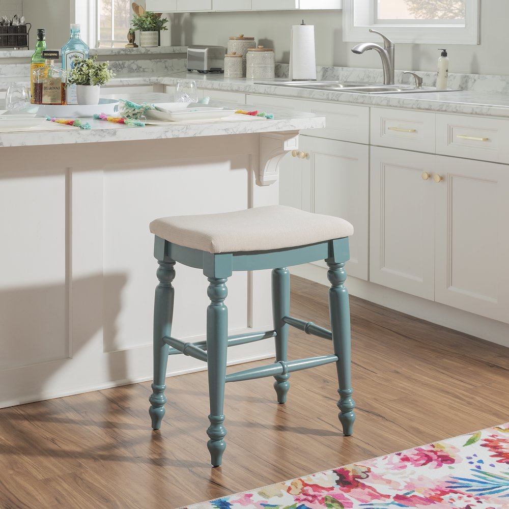 Marino Blue Backless Counter Stool