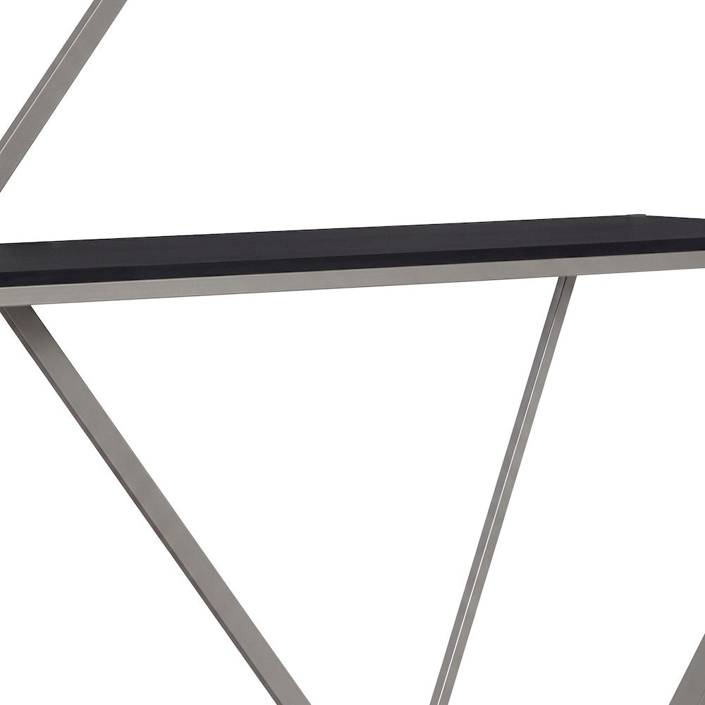 FurniFact Twin Loft Bed with Study Desk and Tubular Steel Frame, Pewter