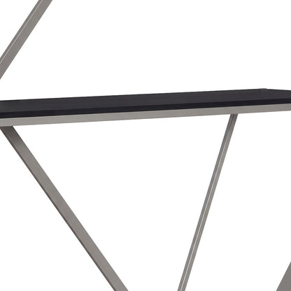 FurniFact Twin Loft Bed with Study Desk and Tubular Steel Frame, Pewter