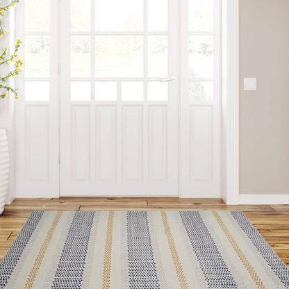 Outdoor Washable Delray Ivory & Blue 3' X 5', Rug